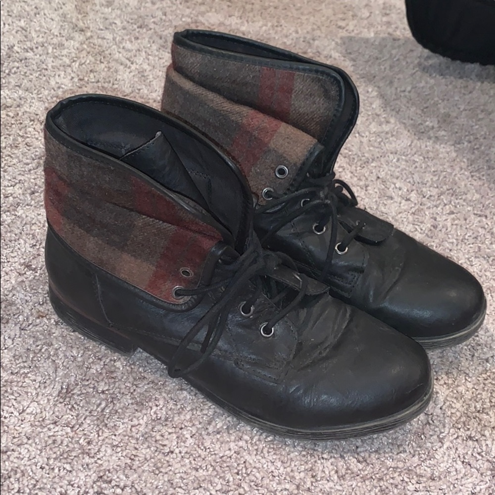 Black and Plaid Boots